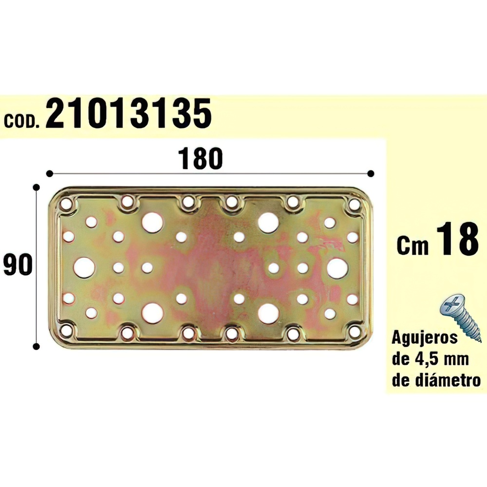 Soporte para madera placa bicromatada. - Medida: 90 x 180 mm. - Placa bicromatada. - Realizada en metal.